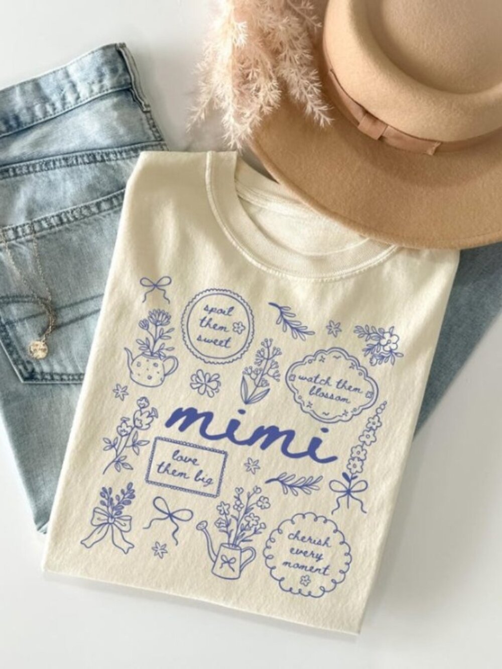 Floral Mimi Shirt, Mothers Day Gift for Mimi Tee, Grandma Tshirt